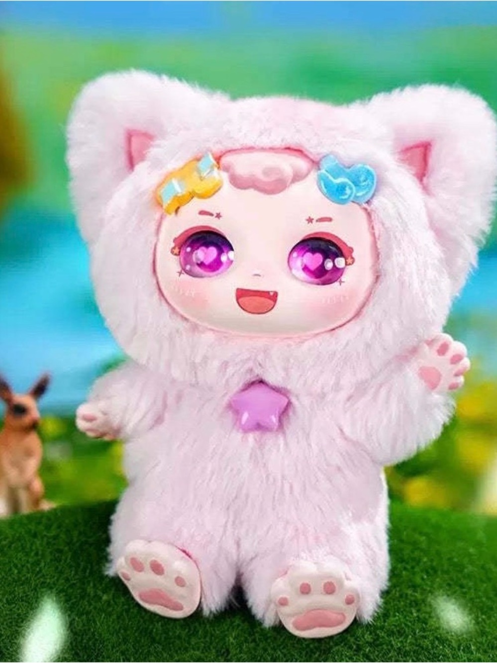 Plush Pink Kitty Doll with Star Charm - Kids Toys